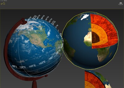 教學 地核結構 科幻地球 星象儀 天文地理 虛擬現實次世代模型