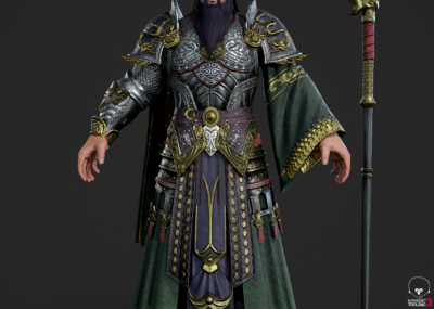 pbr 三国关羽 关二爷 义薄云天 武将 将军 盔甲 铠甲 偃月刀