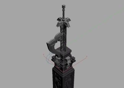 3转2场景 剑柱 大柱子 花纹柱子