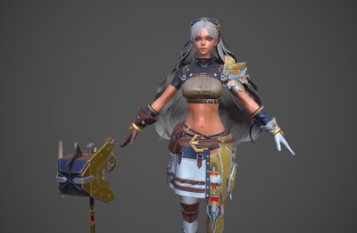 pbr 机械改造女战士 solider 次世代 战锤 女战士