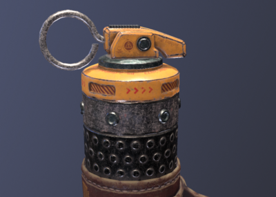 次时代 pbr 手榴弹 赛博 朋克 蒸汽 手雷 炸弹 烟雾弹 催泪弹