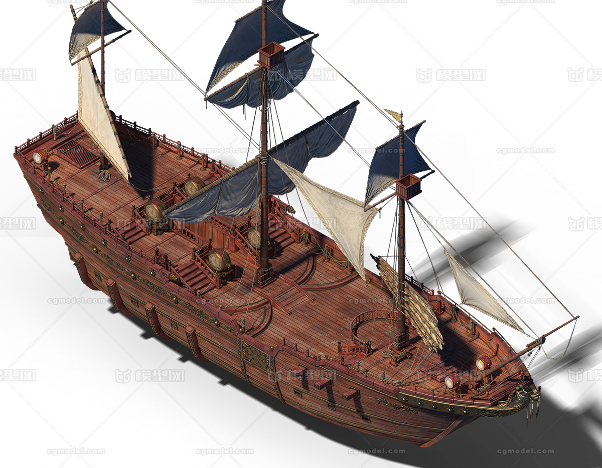 大船,大船场景,战船,舰船,神龙舰,古代_cg模型次时代作品_船艇古代船