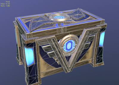 次时代 pbr 宝箱 金属箱 指纹 密码箱 科幻 未来 无动画需要可自行