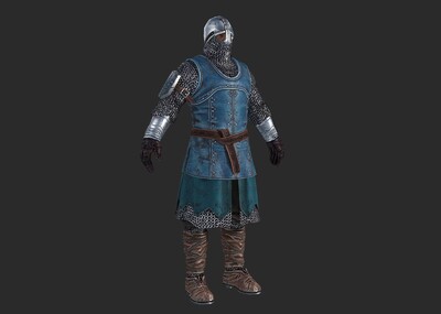 pbr 中世纪士兵盔甲长弓兵铠甲锁子甲 板甲 链甲 十字军战士 剑士