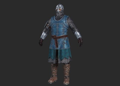 pbr 中世纪士兵盔甲长弓兵铠甲锁子甲 板甲 链甲 十字军战士 剑士