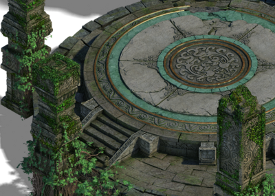 祭台,遗址,遗迹,圆形平台,石柱,影视场_cg模型次时代作品_场景古代