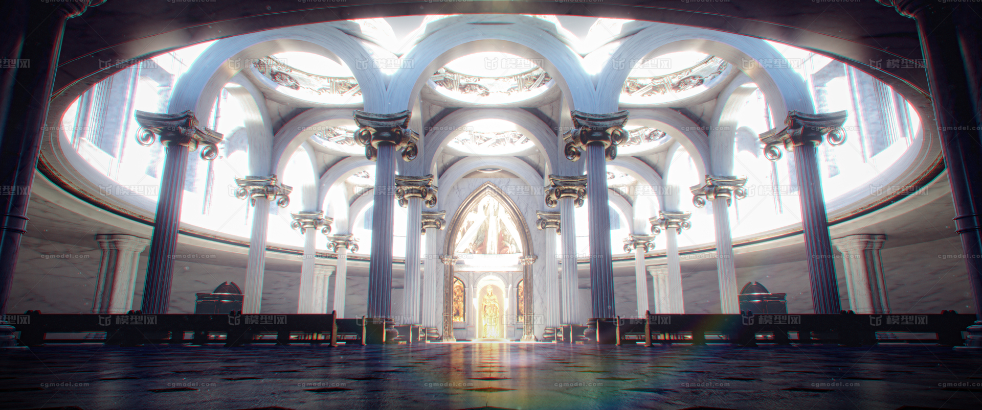 欧洲教堂场景 古典场景模型-古代场景模型库-Cinema 4D(.c4d)模型下载-cg模型网