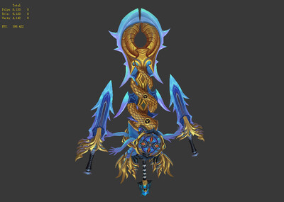 金龙剑 盘龙 蓝水晶 飞剑 宝剑 法宝 法器 神兵 传奇风 奇迹风 手绘