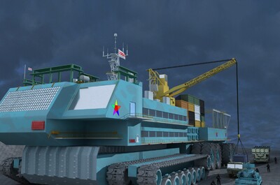 科幻战车-外空战车-外星球采矿基地车