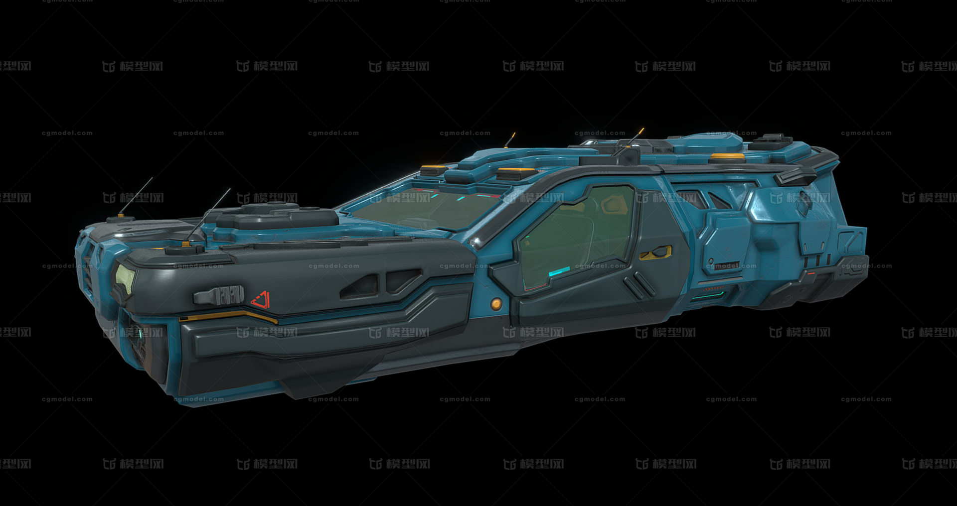 次世代 pbr 科幻悬浮跑车 赛博朋克飞行汽车 磁悬浮车 开门带内饰