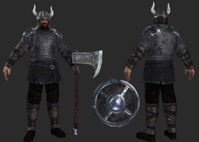 pbr 维京战士 维京海盗 野蛮人 北欧海盗 壮汉 士兵 战士 欧洲中世纪