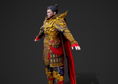 次世代pbr 黄金甲 屠龙战甲 武将 古代将领 将军 猛将 传奇重甲 统领