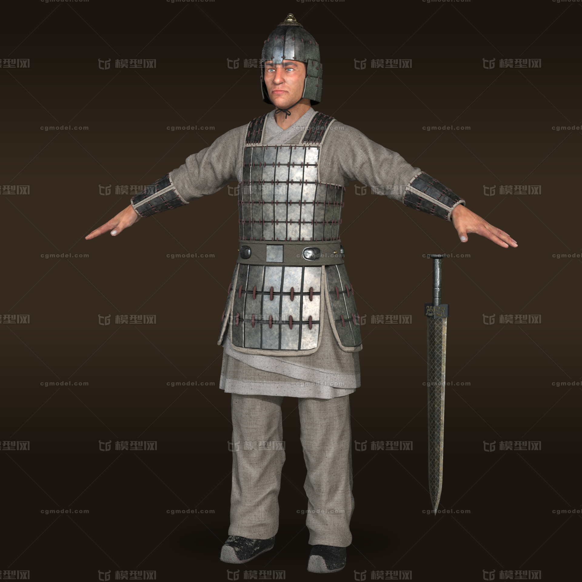 士兵 古代士兵模型-男人模型库-Maya(.ma/.mb)模型下载-cg模型网