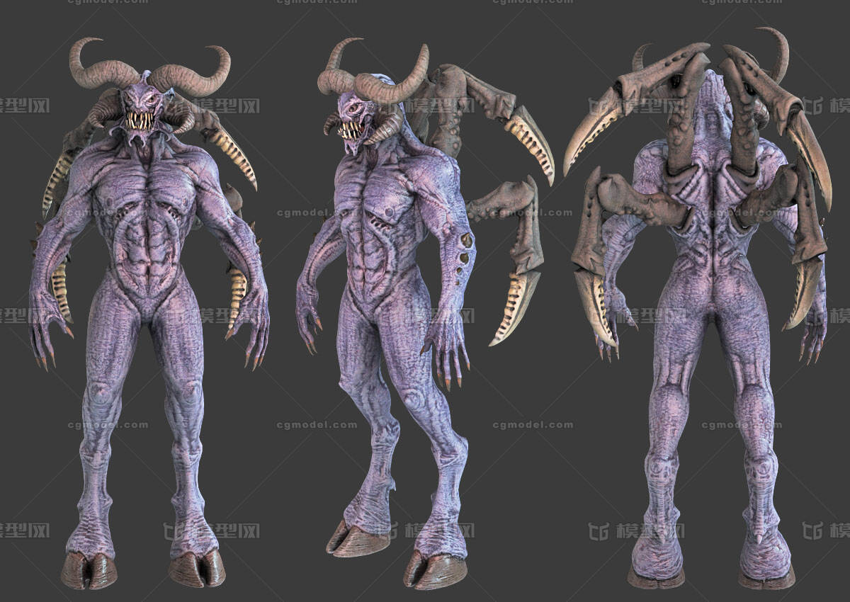 恶魔 魔鬼 地狱恶魔 怪物_heikeji作品_人物异形怪物_cg模型网