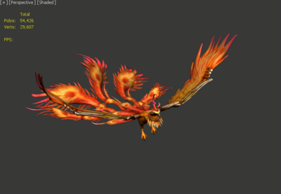 次世代 3d模型 3d模型 火凤凰 凤凰 带绑定带动作