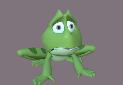 带动画 卡通青蛙 frog 动画角色 简_emerson007作品_动物两栖_cg模型