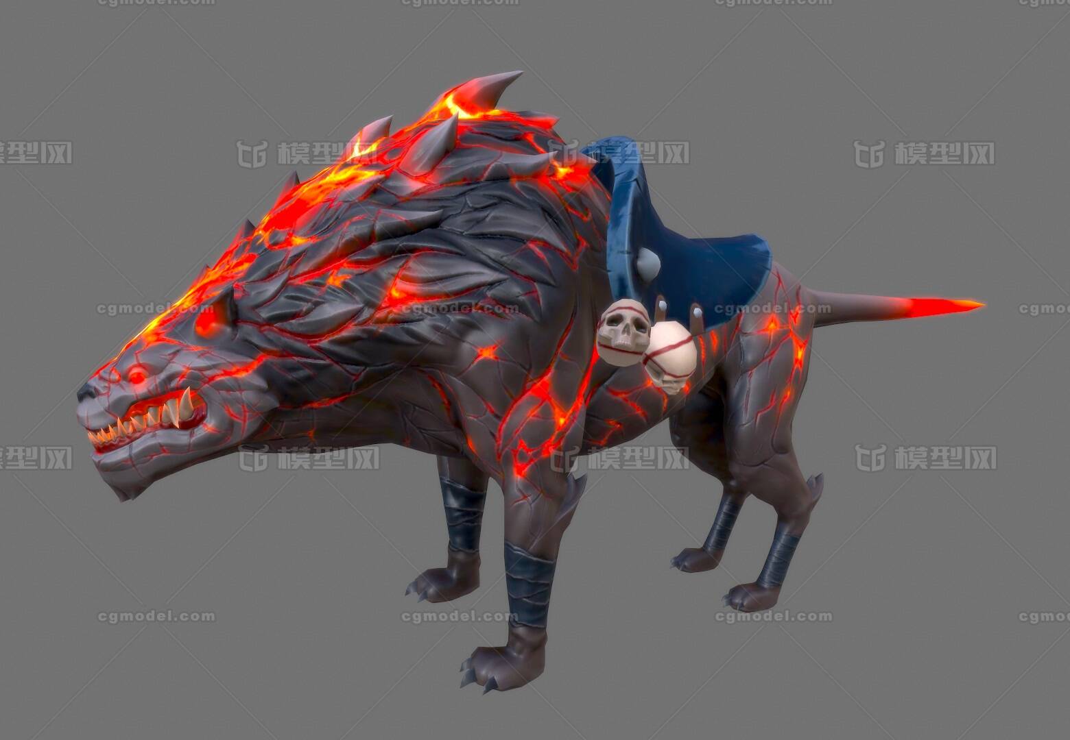 次世代 pbr 赤炎魔狼 wolf  恶狼 mount  半兽人坐骑