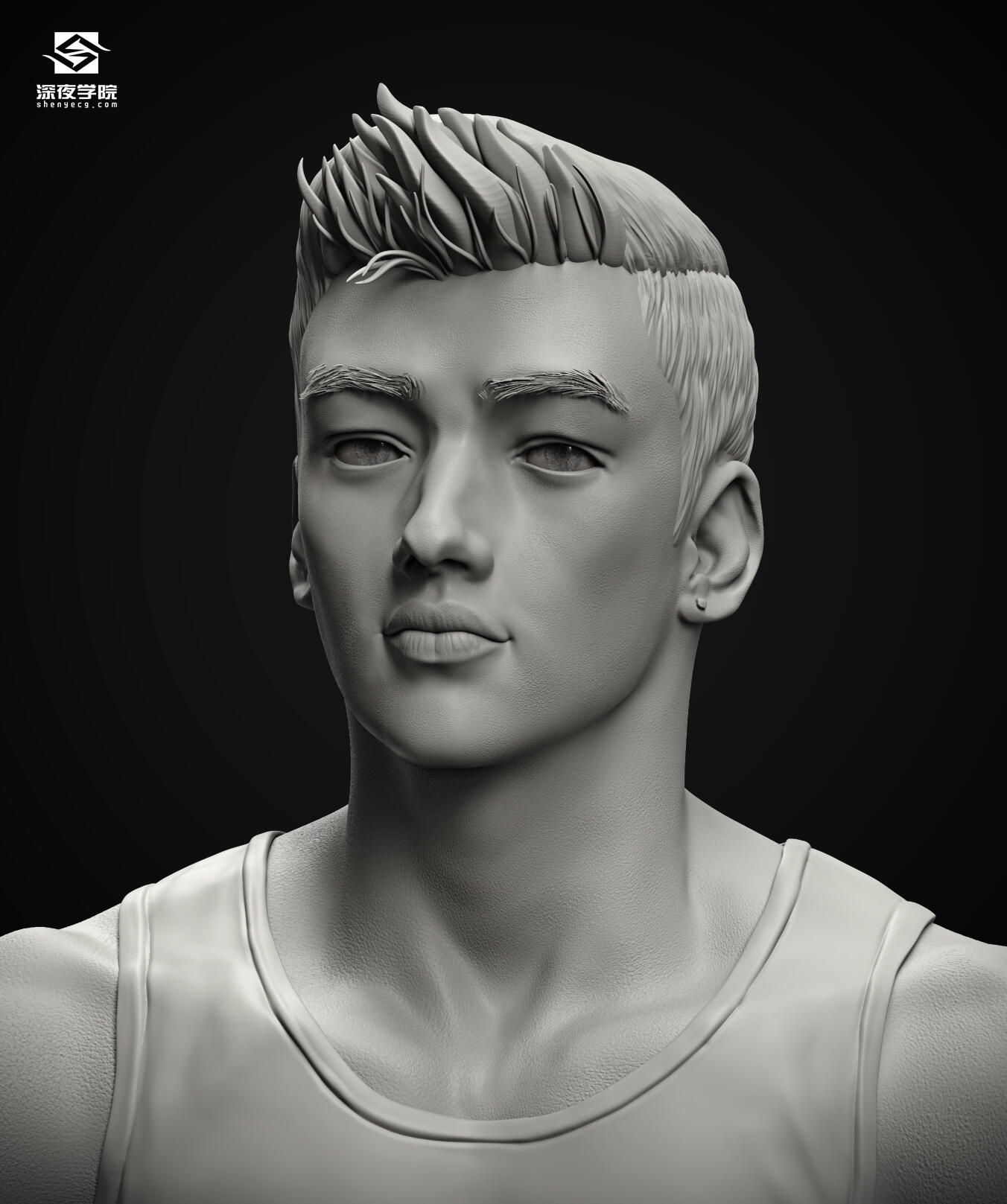 韩建毅七期网络班学员 joey 胸像作业_深夜cg工作室作品_角色/人物/生