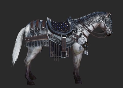 pbr 中国古代具装骑兵战马 铁甲骏马 披甲马 铁骑 军马 扎甲 重甲