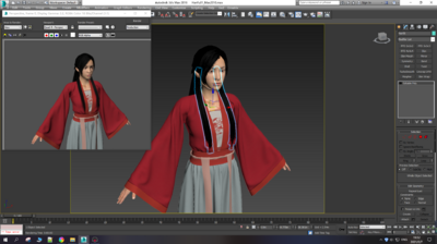 汉服 美女模型-女人模型库-3ds Max(.max)模型下载-cg模型网