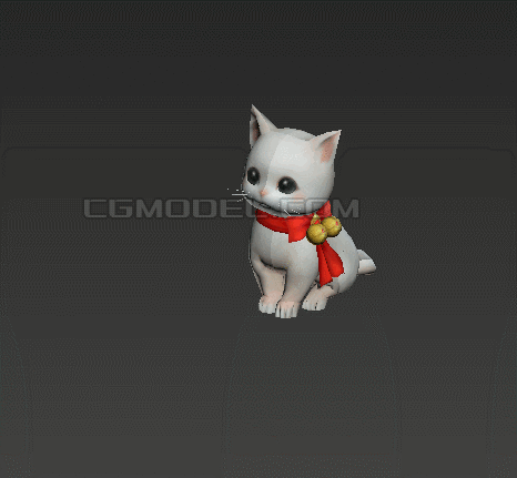 3d模型带动作可爱小白猫白猫