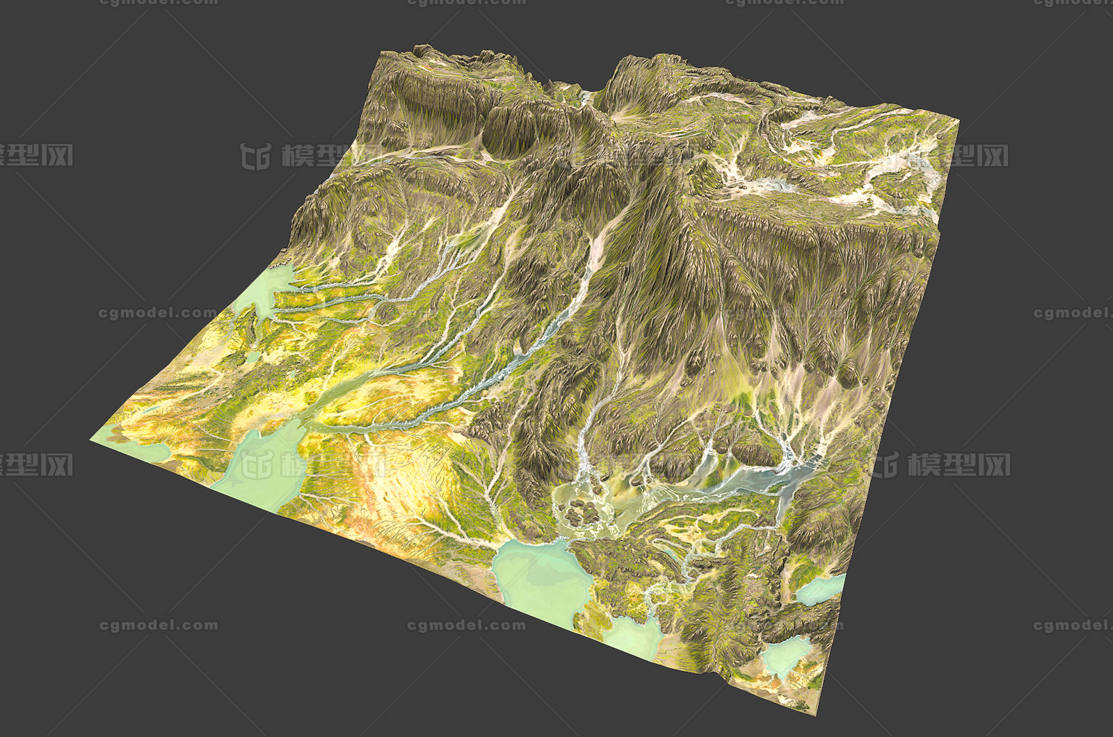 156 pbr次世代 山河 河流 砂岩 _國家地理作品_場景自然場景_cg模型網