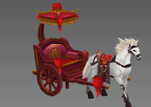 中国风 结婚马车 高级婚车 卡通手绘贴图 骨骼绑定源文件 高品质贴图