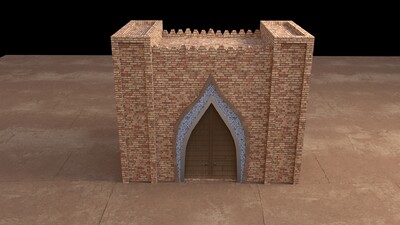门楼 城门楼 砖墙 大门 古代城墙 古代大门 花纹模型-历史建筑模型库-Maya(.ma/.mb)模型下载-cg模型网