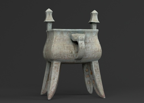 文物 古董 青铜器 四脚方型酒器_panliming作品_雕塑/文物文物器皿_cg