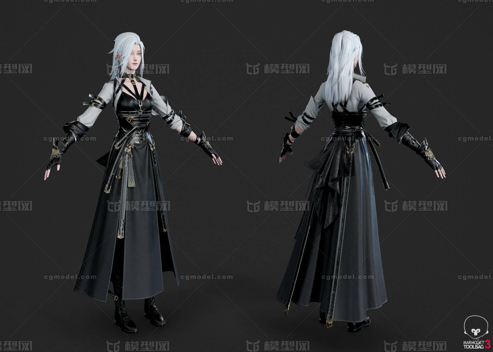 PBR 汉服美女模型-女人模型库-3ds Max(.max)模型下载-cg模型网