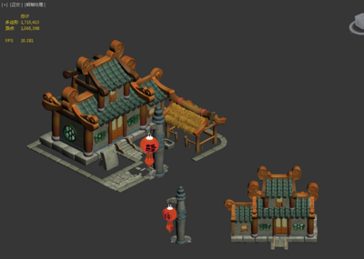 驿站,驿馆,卡通驿站,q版驿馆,3渲2场景,游戏驿站,古代城镇建筑,建筑