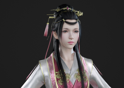 PBR美女 古代长裙美人模型-女人模型库-3ds Max(.max)模型下载-cg模型网