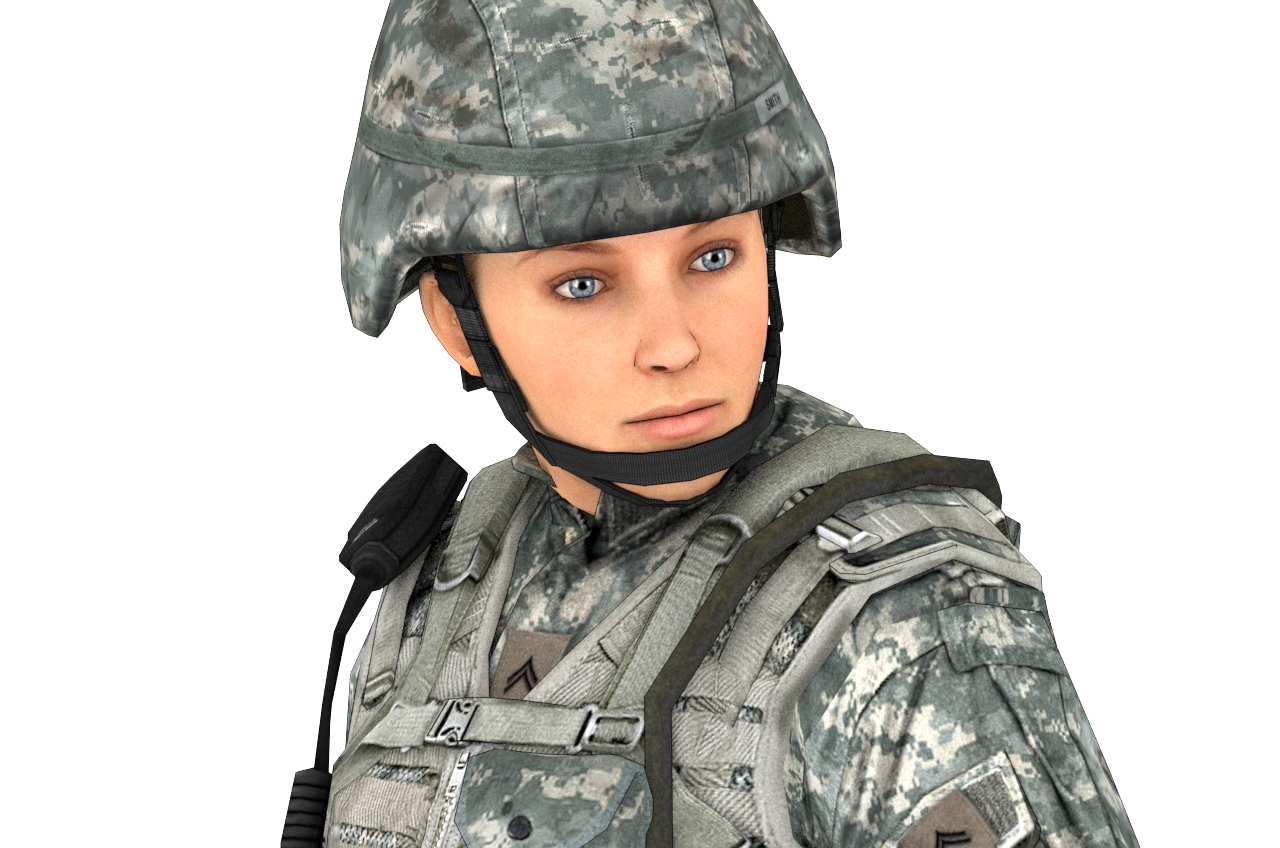 美女兵的渲染图_byya作品_游戏/影视/动画_cg模型网