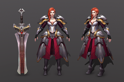 写实铠甲女战士 女兵 女狂战士 铁甲护卫守卫 游戏女角色