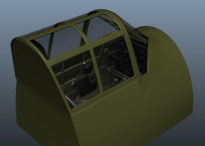 一套p40飞虎战斗机内饰模型,只有驾驶舱内部结构,并无外部飞机模型.