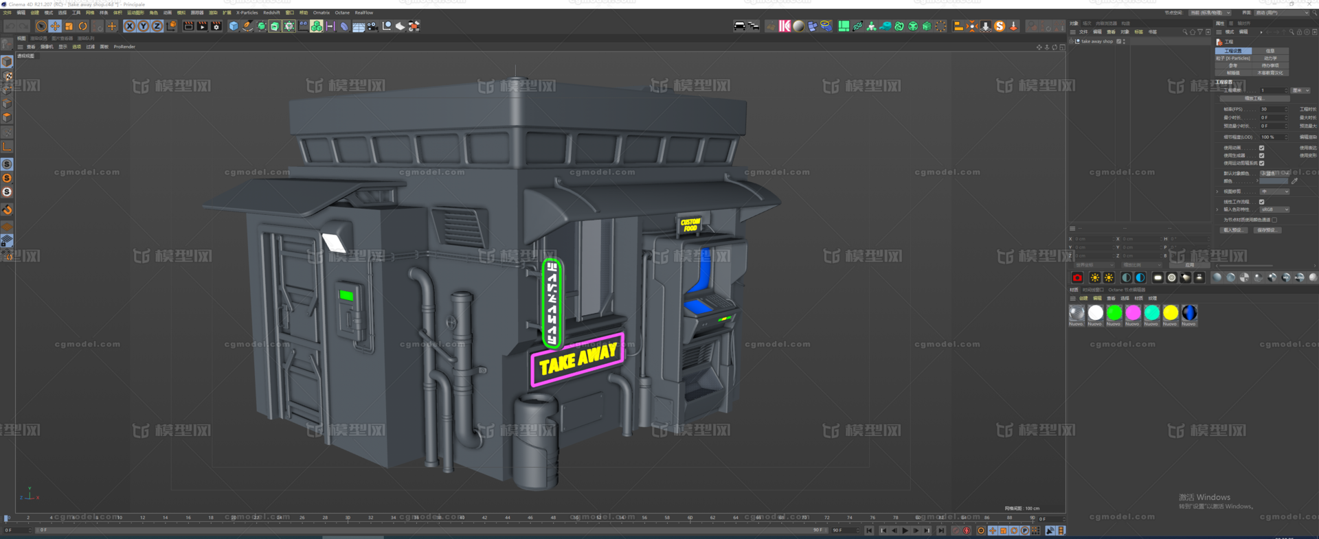 建筑模型 科幻模型-科幻建筑模型库-Cinema 4D(.c4d)模型下载-cg模型网