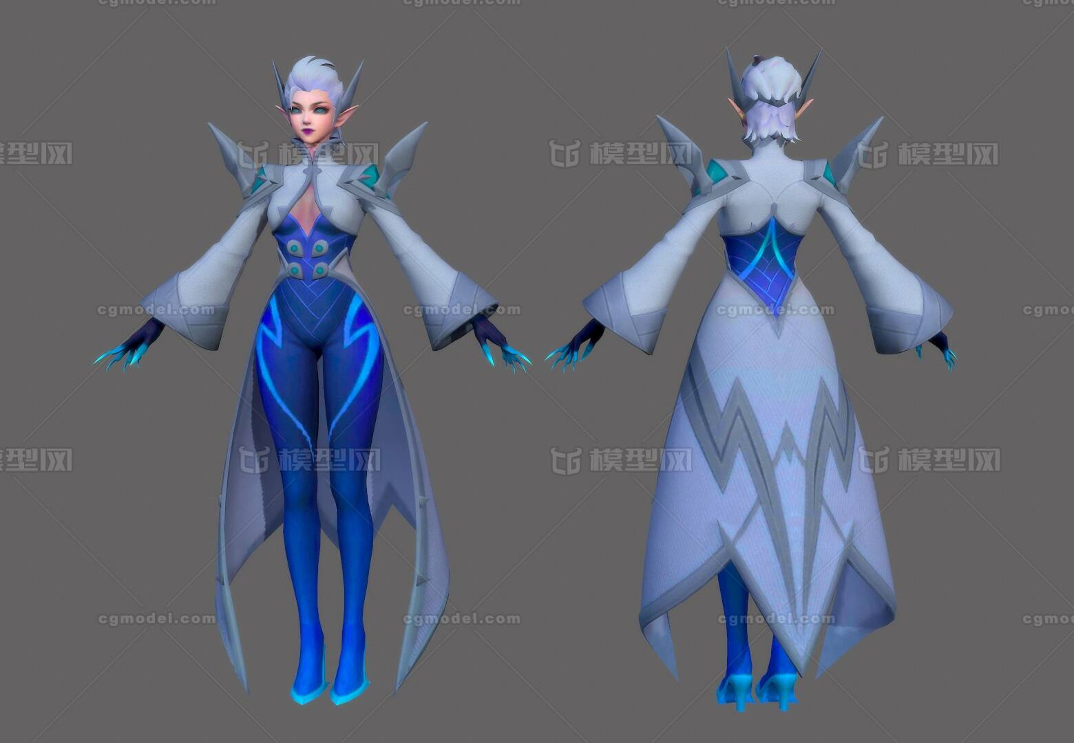 手绘 寒冰魔女模型-女人模型库-FBX(.fbx)模型下载-cg模型网