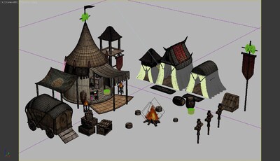 古代兵营 古代帐篷模型-古代场景模型库-3ds Max(.max)模型下载-cg模型网