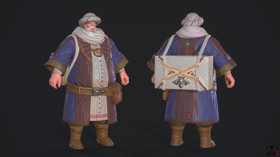 西域商人 次世代老人 老头 商客 带绑定_村头tony作品_人物老人-男_cg