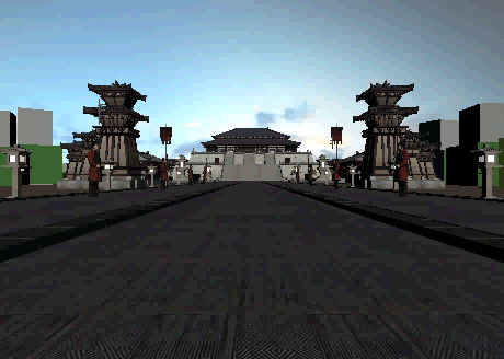 古代宫殿动画场景 古城 汉代 古代士兵 宫殿 城楼 古典建筑 汉朝宫殿
