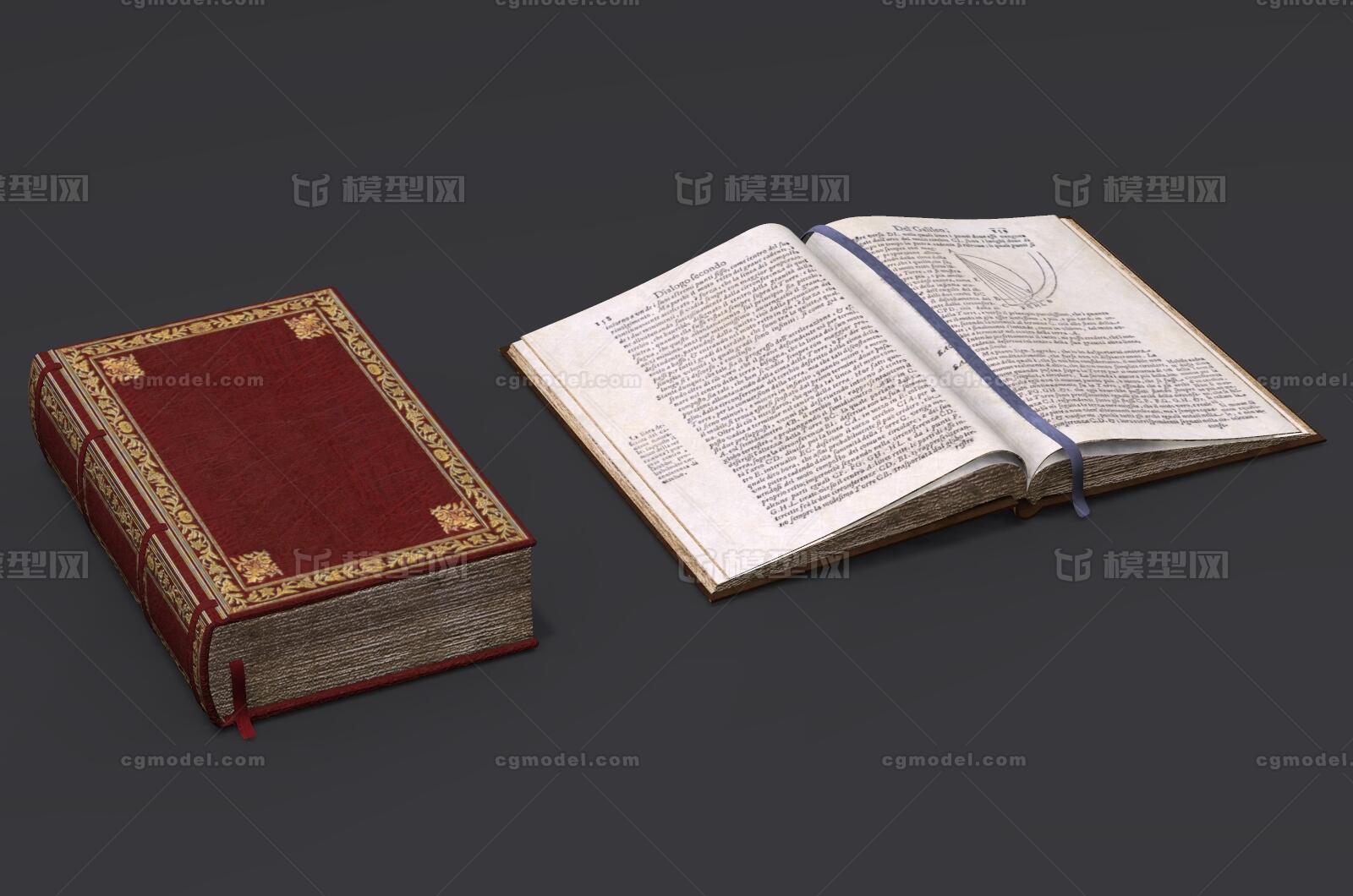 books 书模型-其他模型库-OBJ(.obj/.mtl)模型下载-cg模型网