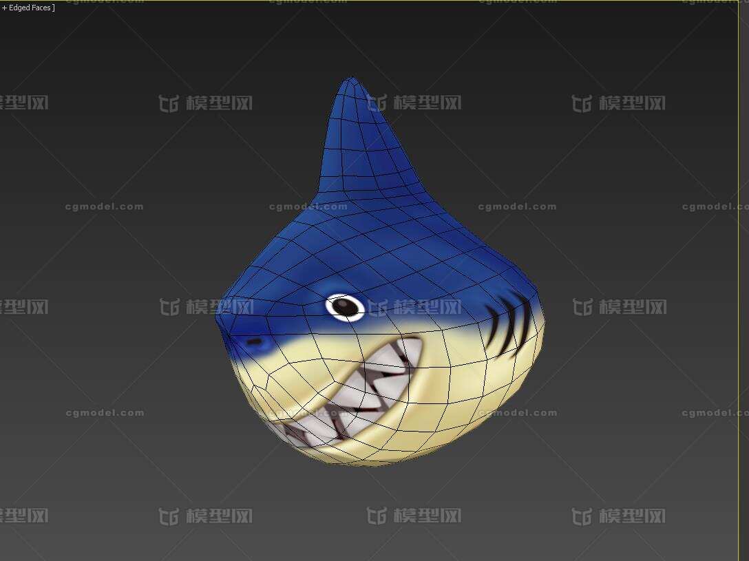 手绘卡通角色可爱q版海洋生物动物鱼类鲨鱼 Cg模型网 Cgmodel 三维设计师交流互动平台 专注多品类3d模型下载 原创作品分享 软件学习