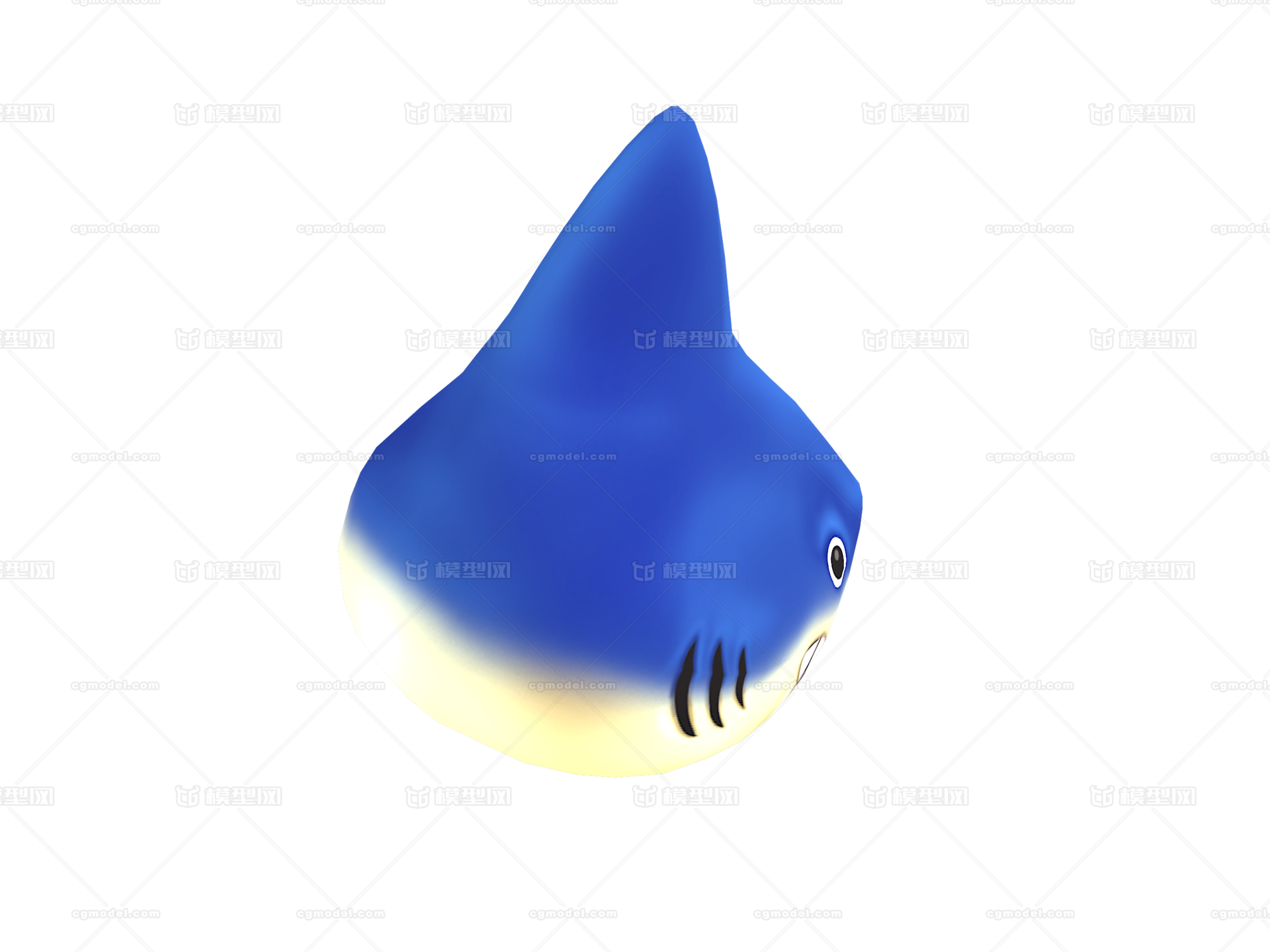 手绘卡通角色可爱q版海洋生物动物鱼类鲨鱼 Cg模型网 Cgmodel 三维设计师交流互动平台 专注多品类3d模型下载 原创作品分享 软件学习
