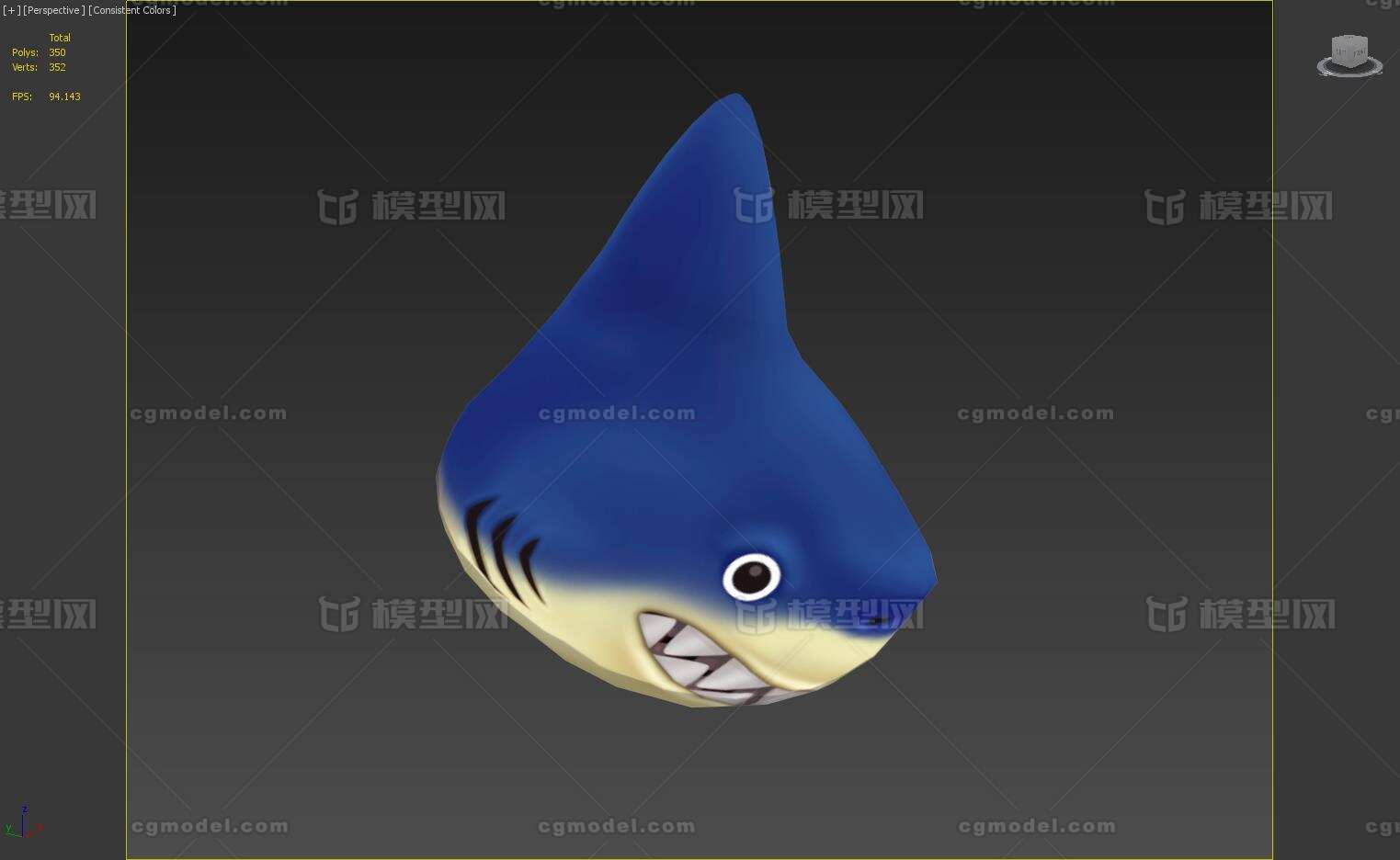 手绘卡通角色可爱q版海洋生物动物鱼类鲨鱼 Cg模型网 Cgmodel 三维设计师交流互动平台 专注多品类3d模型下载 原创作品分享 软件学习
