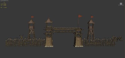 瞭望塔 古代哨岗模型-古代场景模型库-3ds Max(.max)模型下载-cg模型网