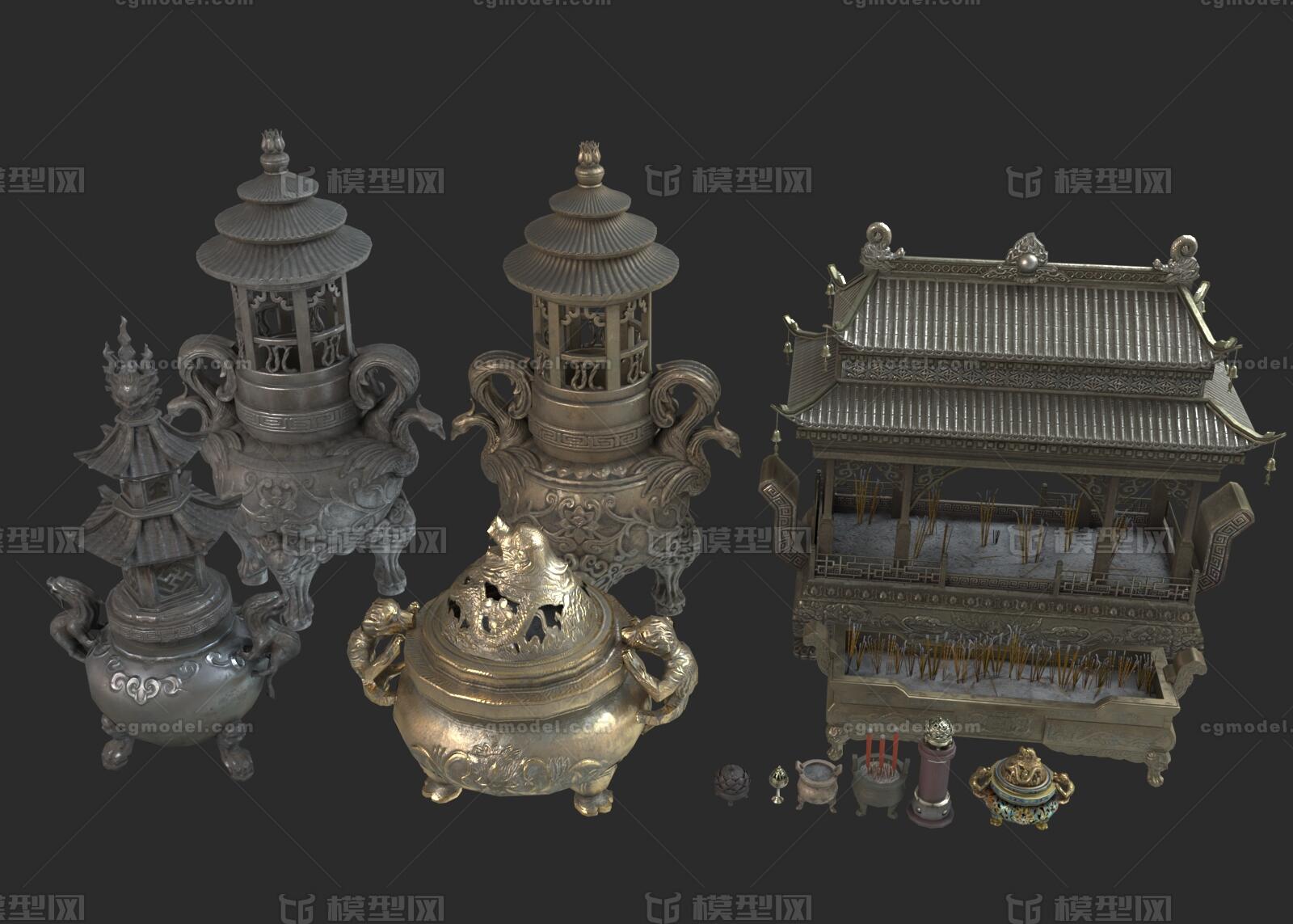 PBR 12种模型-场景部件模型库-3ds Max(.max)模型下载-cg模型网