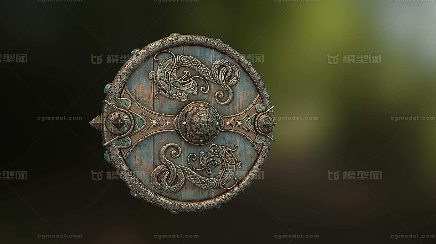 圆盾 盾牌模型-个人用品模型库-3ds Max(.max)模型下载-cg模型网
