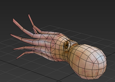 章鱼 3dmax模型 骨骼绑定 游走动画