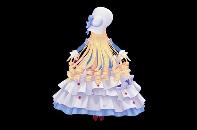 手绘卡通二次元蓬蓬裙少女