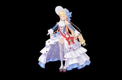 手绘卡通二次元蓬蓬裙少女